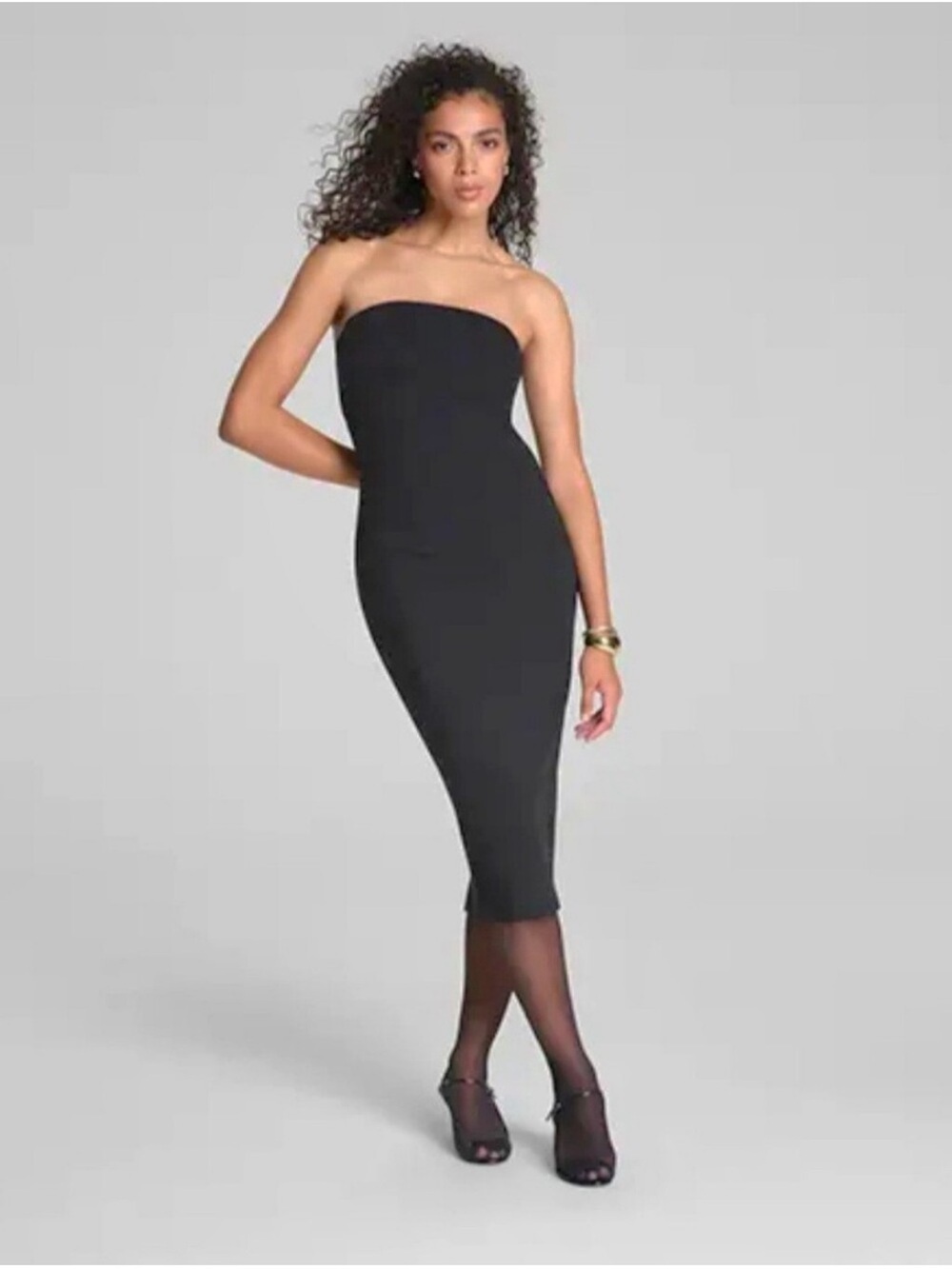 SPANX Strapless Ponte Robe Midi Bustier Classic Little Black Dress NWT $178 XL